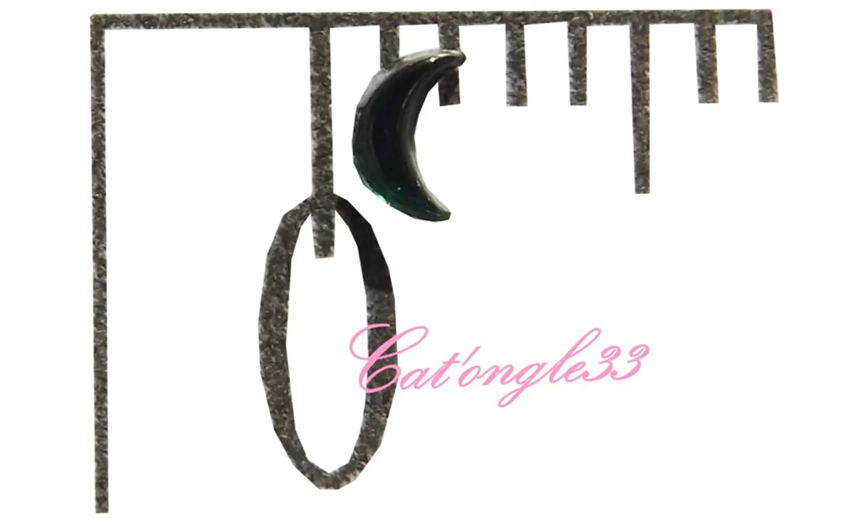 Strass lune vert sapin
