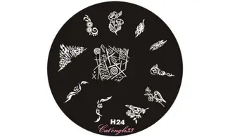 Plaque stamping H24 ronde nail art
