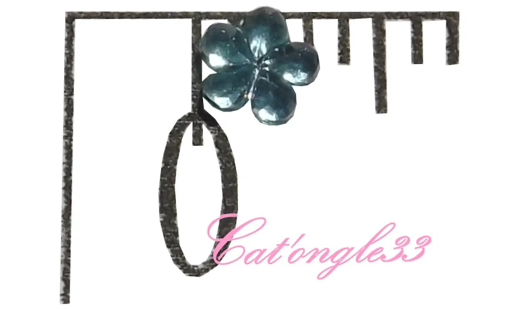 Strass fleurs turquoise