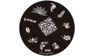Plaque stamping H25 ronde nail art