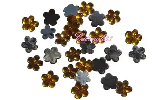 Strass fleurs jaune
