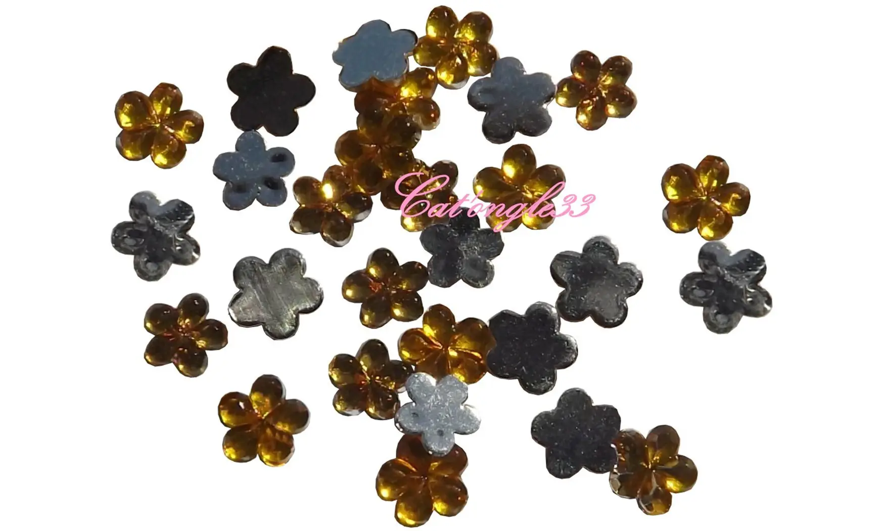 Strass fleurs jaune