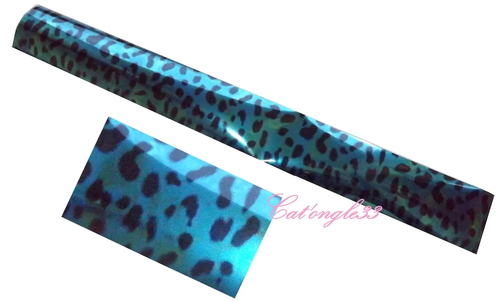 Foils panthére bleu nail art 20 cm