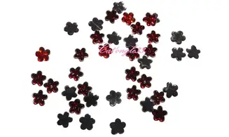 Strass fleurs rouge