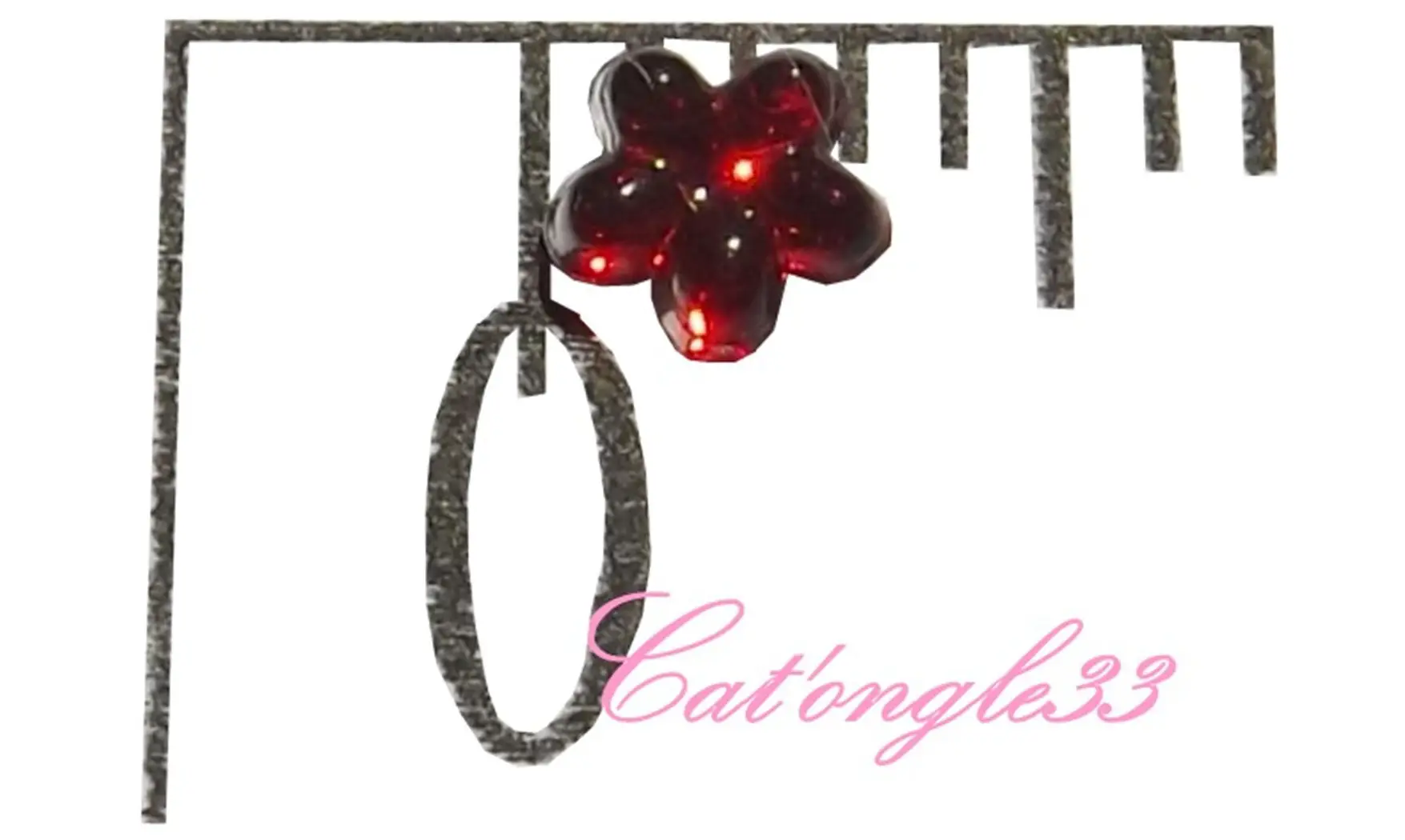 Strass fleurs rouge