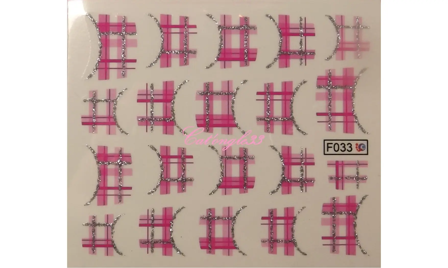 Water décal french rose paillette F033
