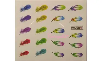 Water décal plume couleur K036B