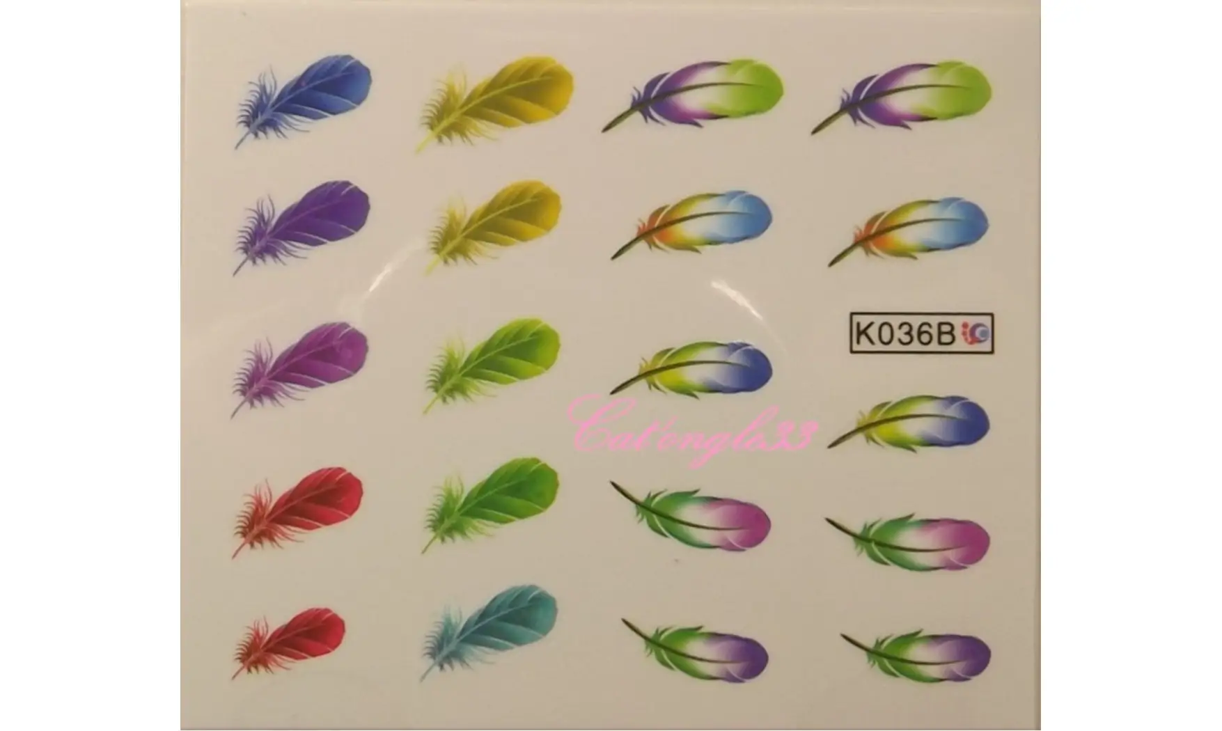 Water décal plume couleur K036B