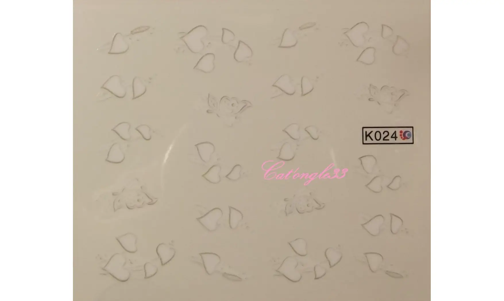 Water décal amour feuille coeur K024