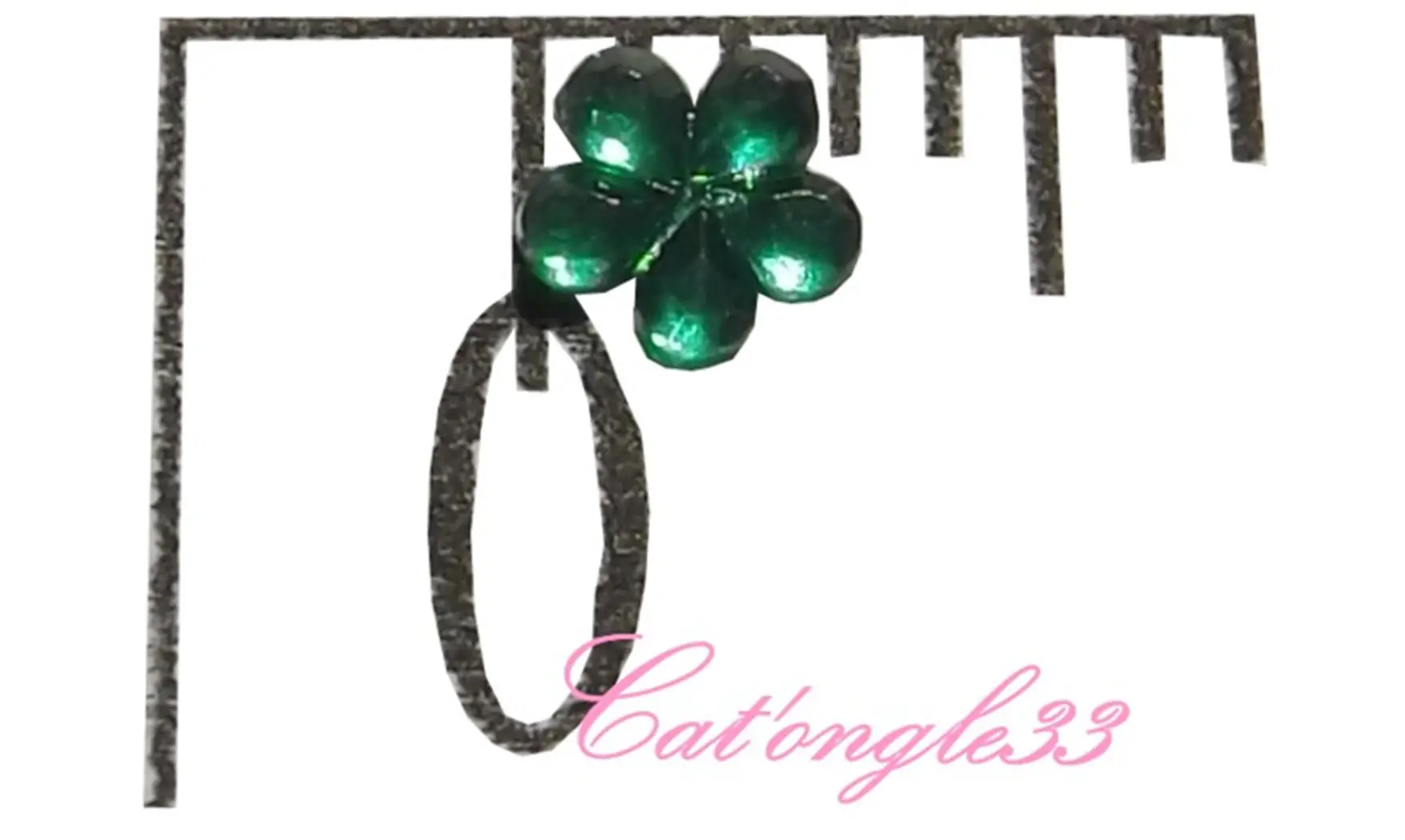 Strass fleurs vert sapin