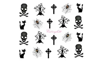 Water decal Halloween tête de mort A1118
