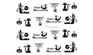 Water decal Halloween chat A1119