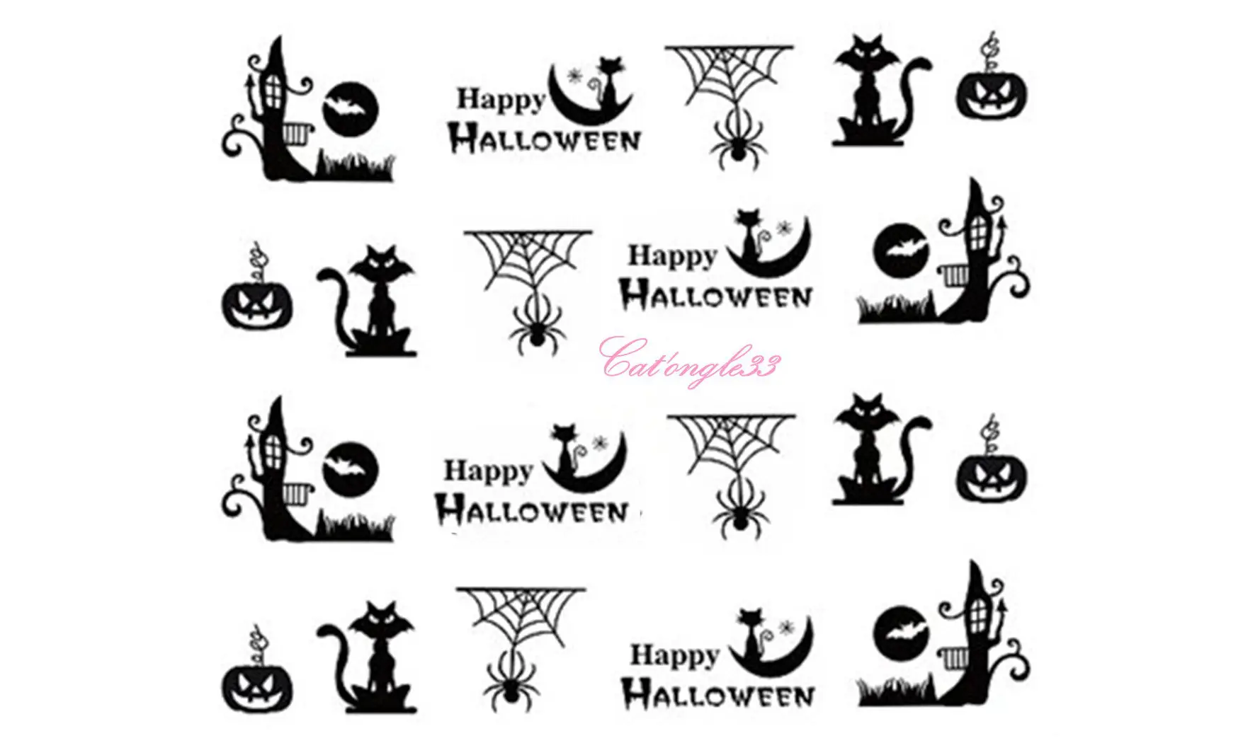 Water decal Halloween chat A1119