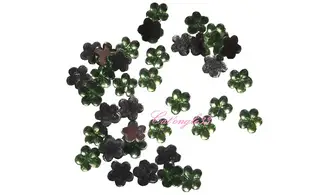 Strass fleurs vert clair