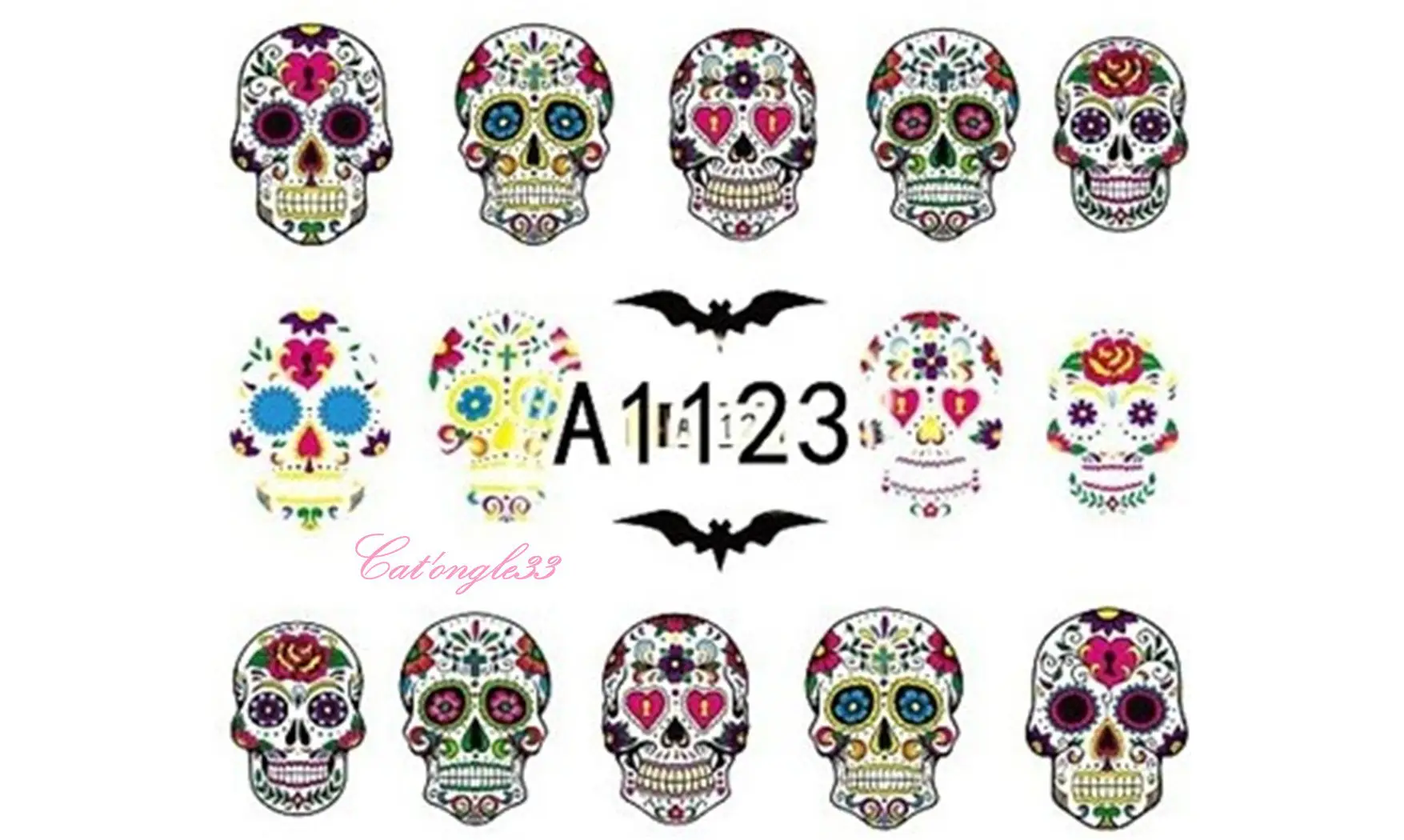 Water decal Halloween mexique A1123