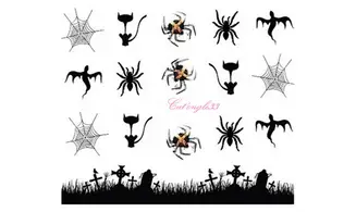 Water decal Halloween araignée A1124