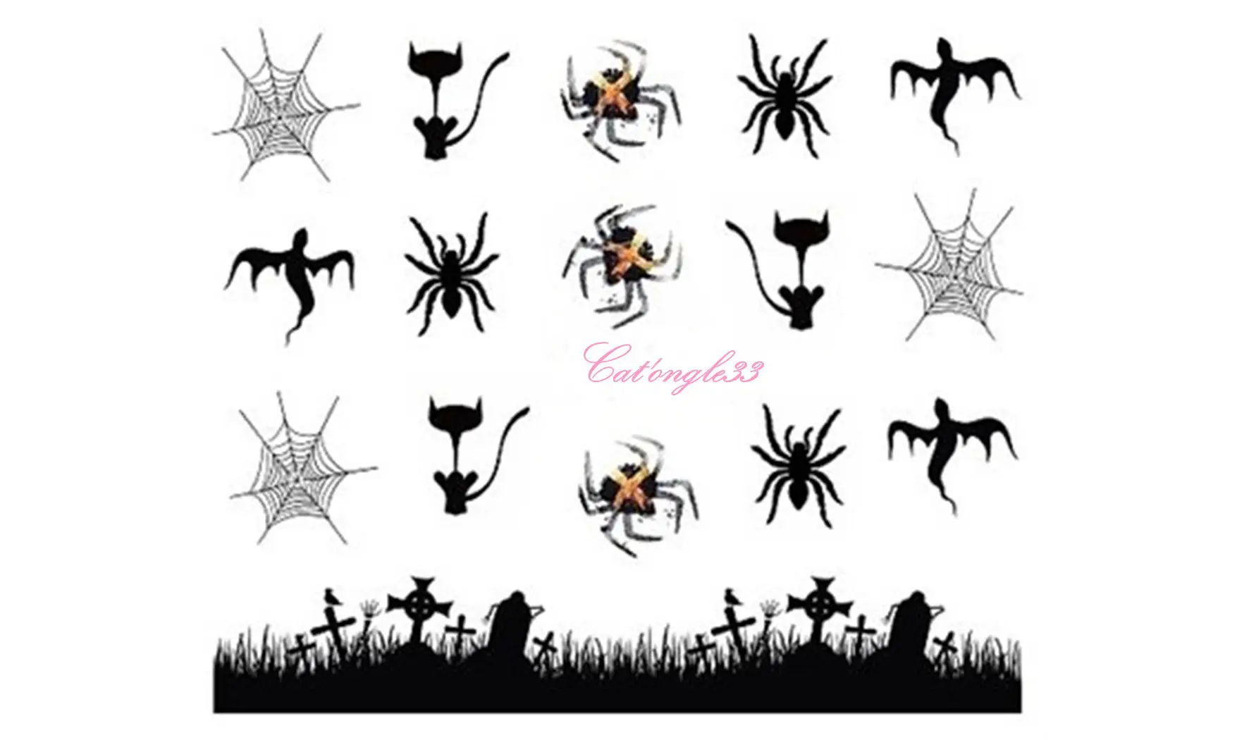 Water decal Halloween araignée A1124