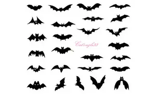 Water decal Halloween chauve sourisA1127