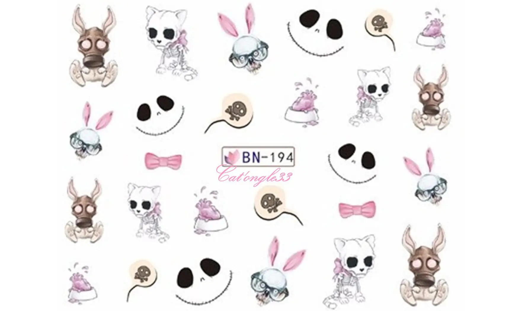 Water decal Halloween tête BN-194