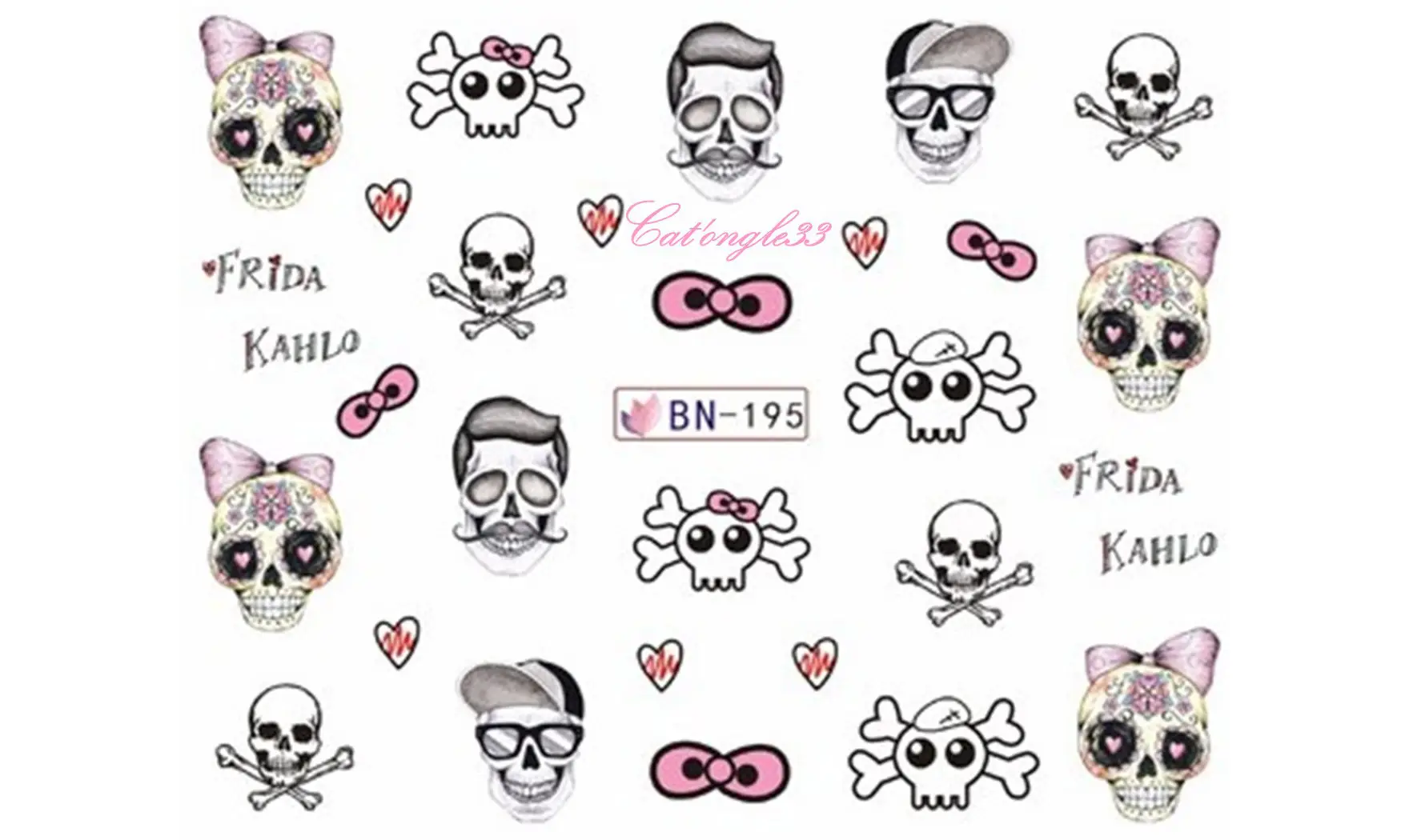 Water decal Halloween tête de mortBN-195