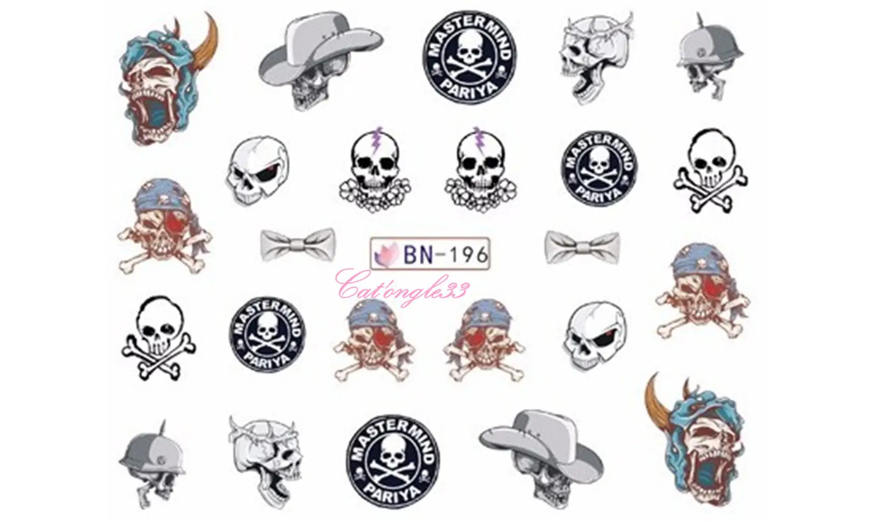 Water decal Halloween tête de mortBN-196