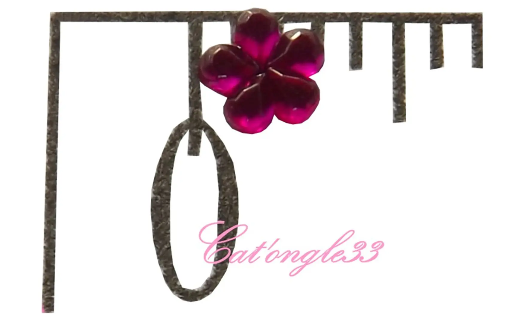 Strass fleurs fuchsia