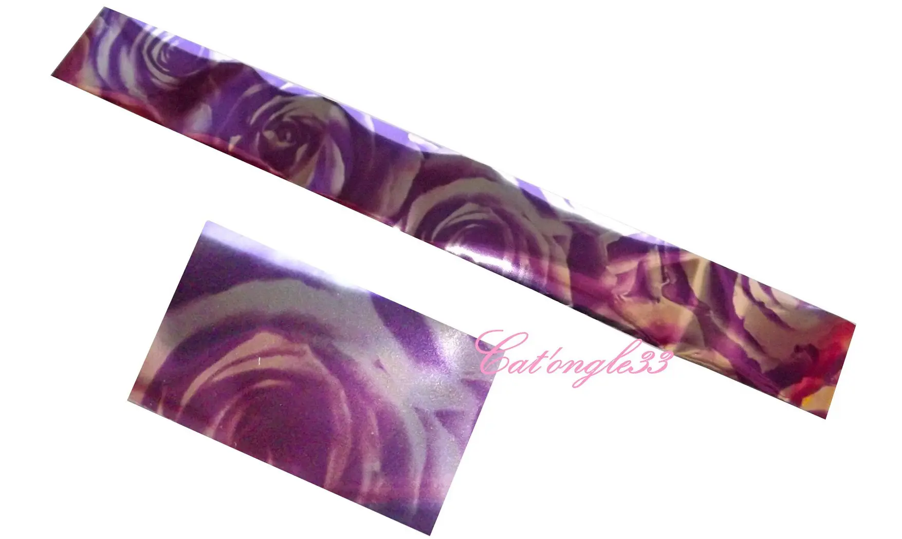 Foils rose violette nail art 20 cm