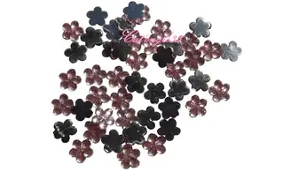 Strass fleurs rose clair