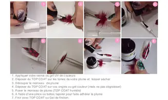 Plume violette nail art