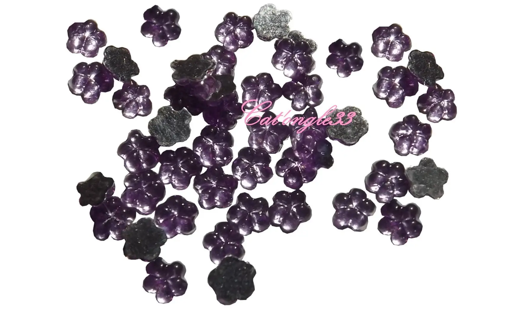 Strass fleurs parme