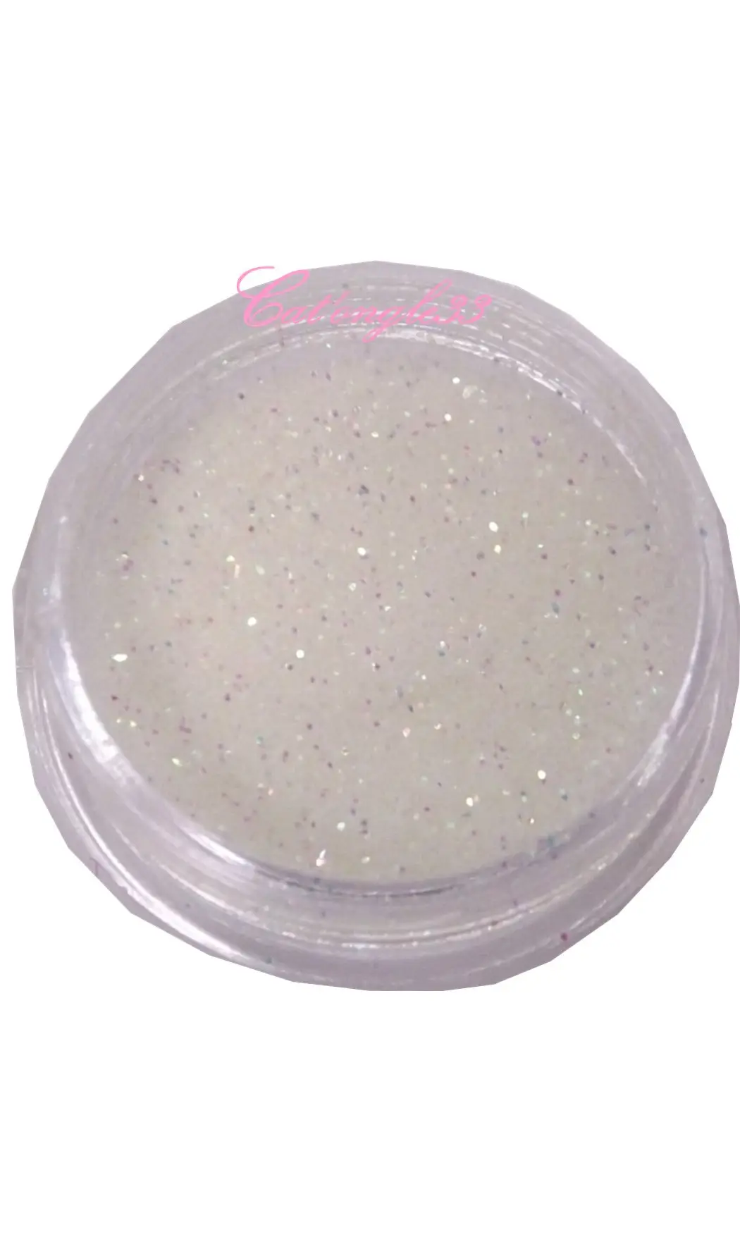 Paillettes fines blanche nail art