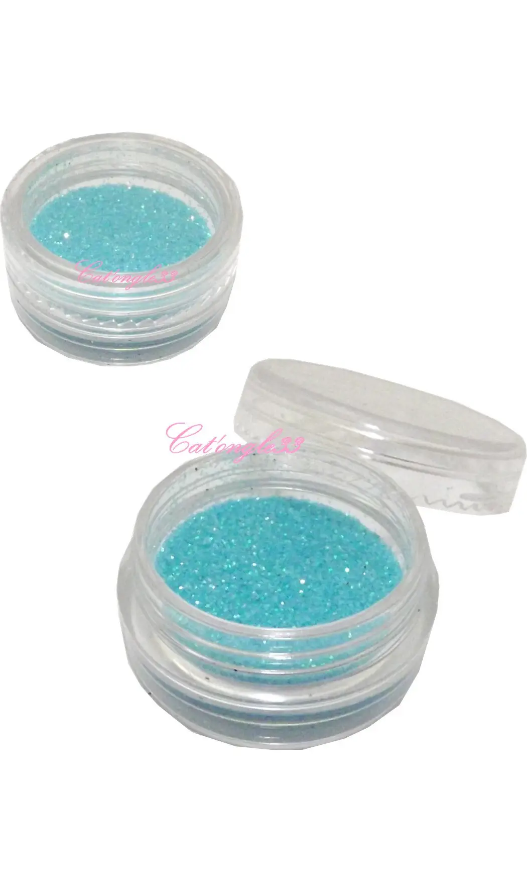 Paillettes fines turquoise nail art