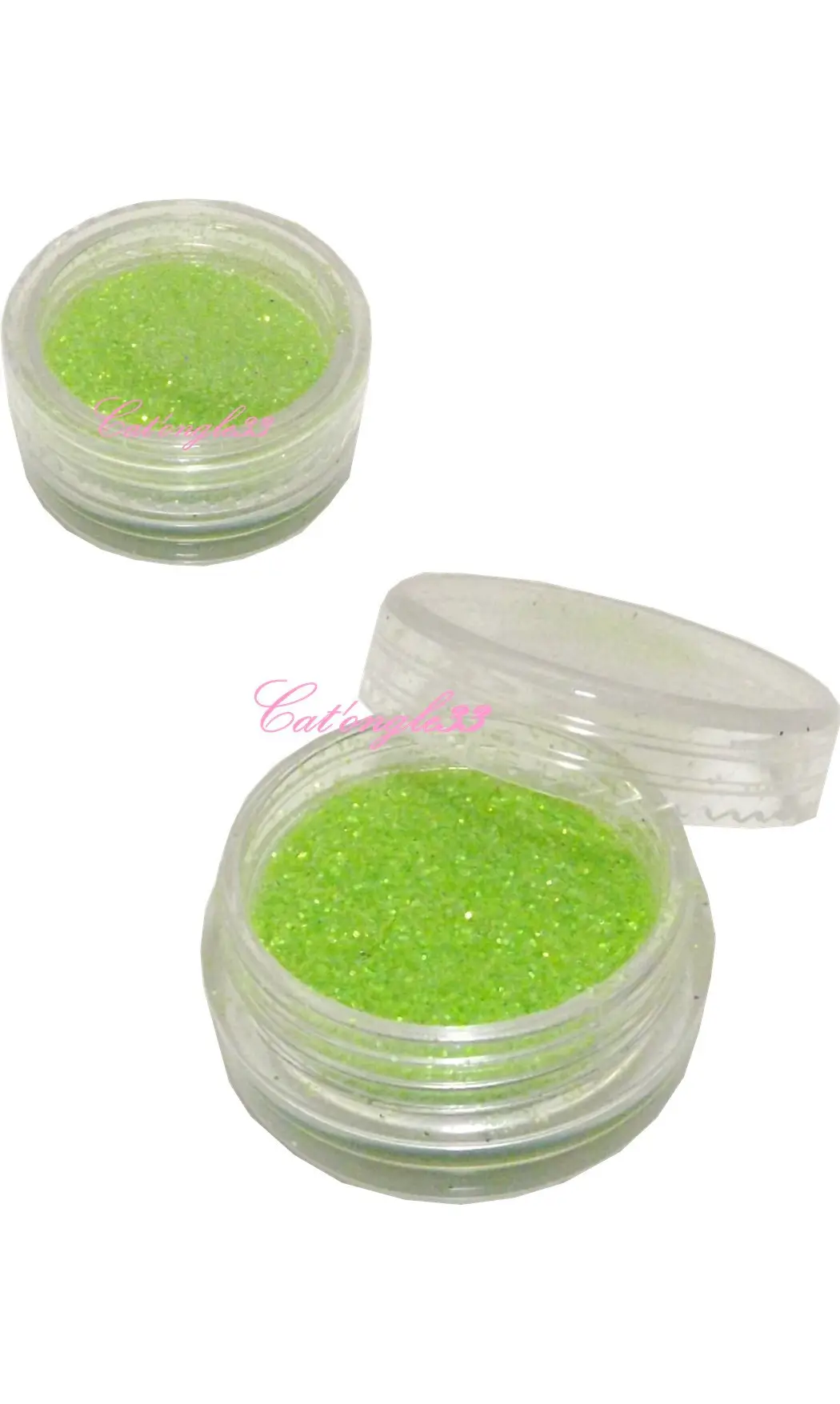 Paillettes fines vert clair nail art
