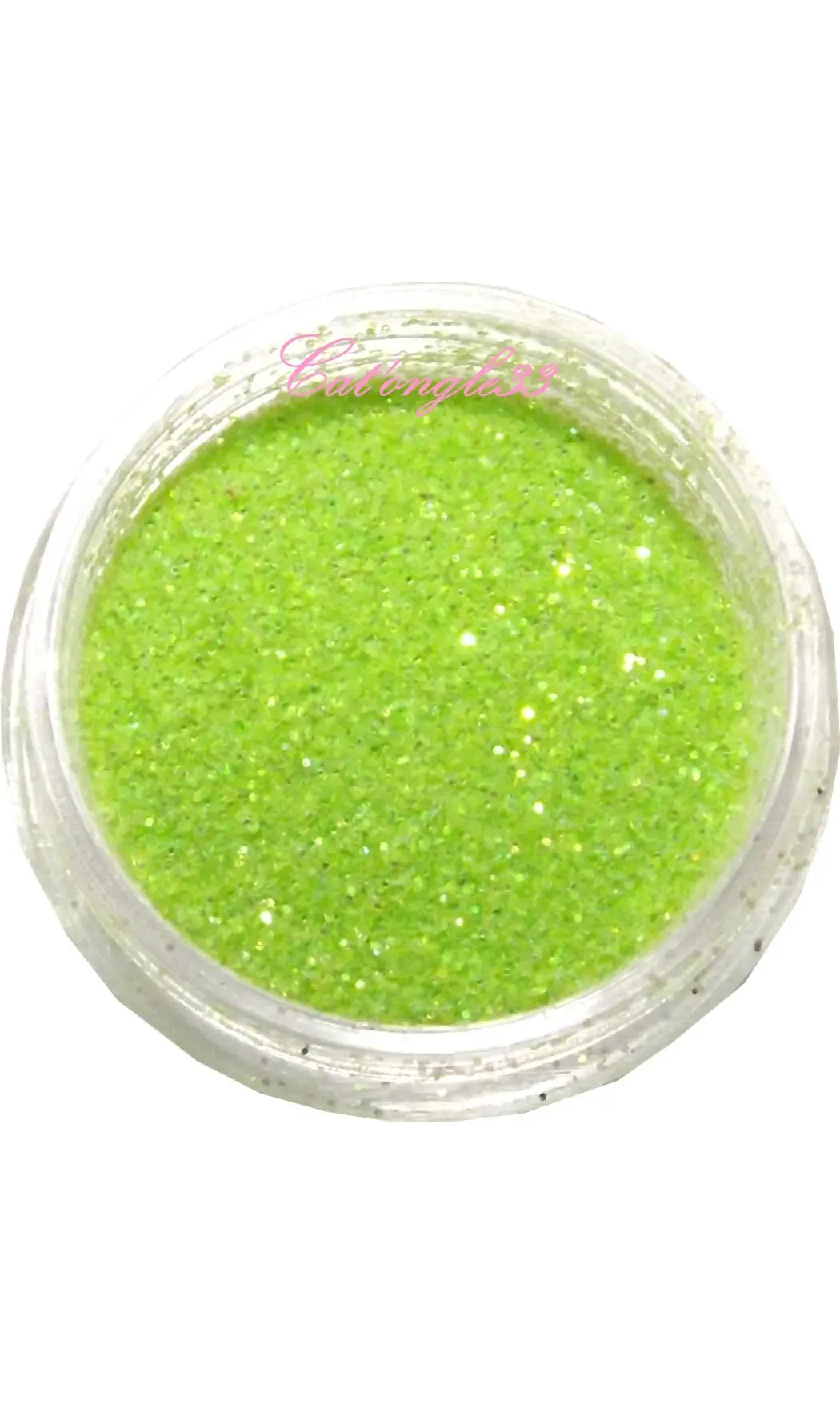 Paillettes fines vert clair nail art