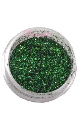 Paillettes fines vert gazon nail art