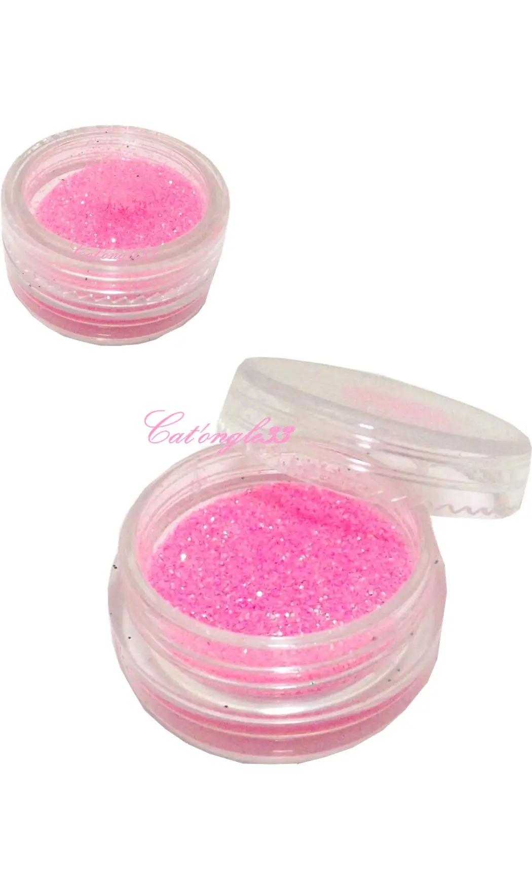 Paillettes fines néon rose nail art