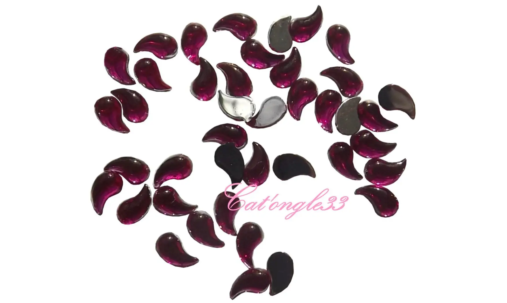 Strass larme fuchsia
