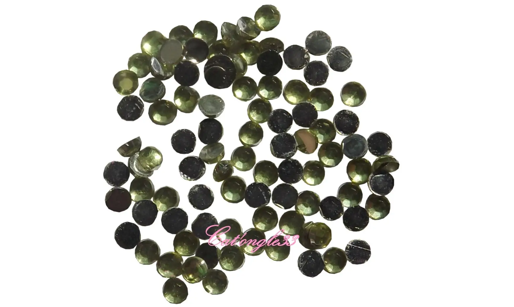 Strass rond vert mousse 2mm