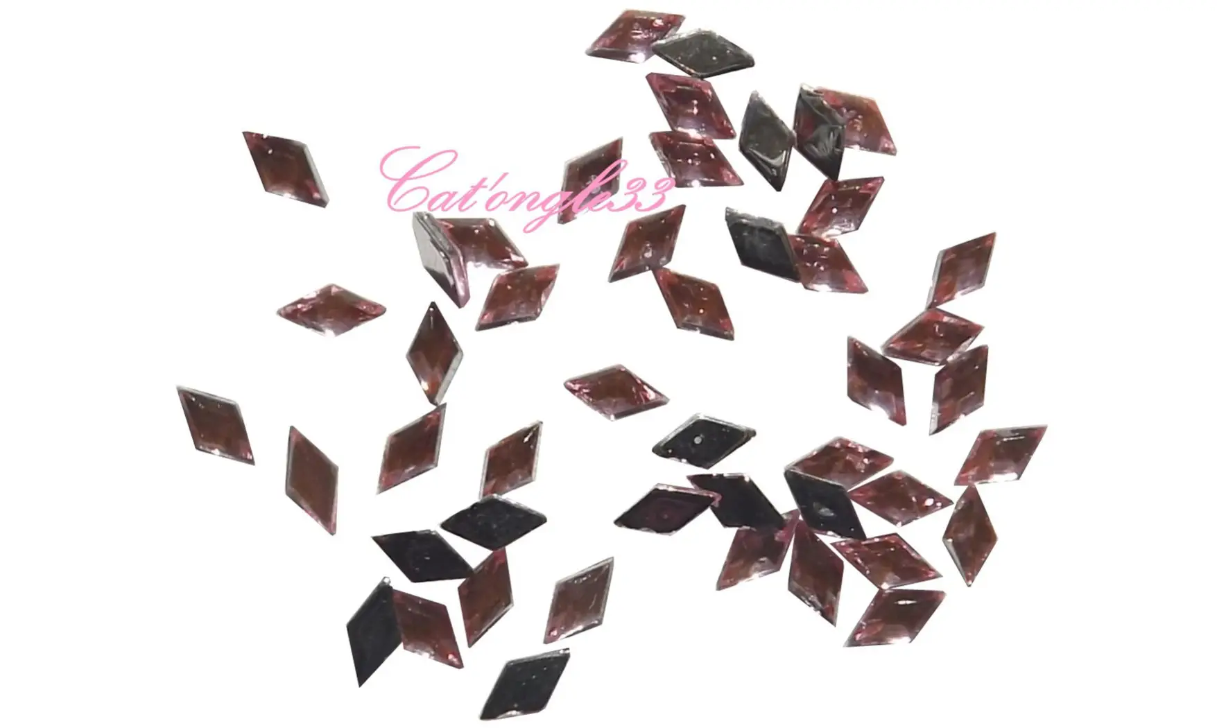 Strass losange rose clair