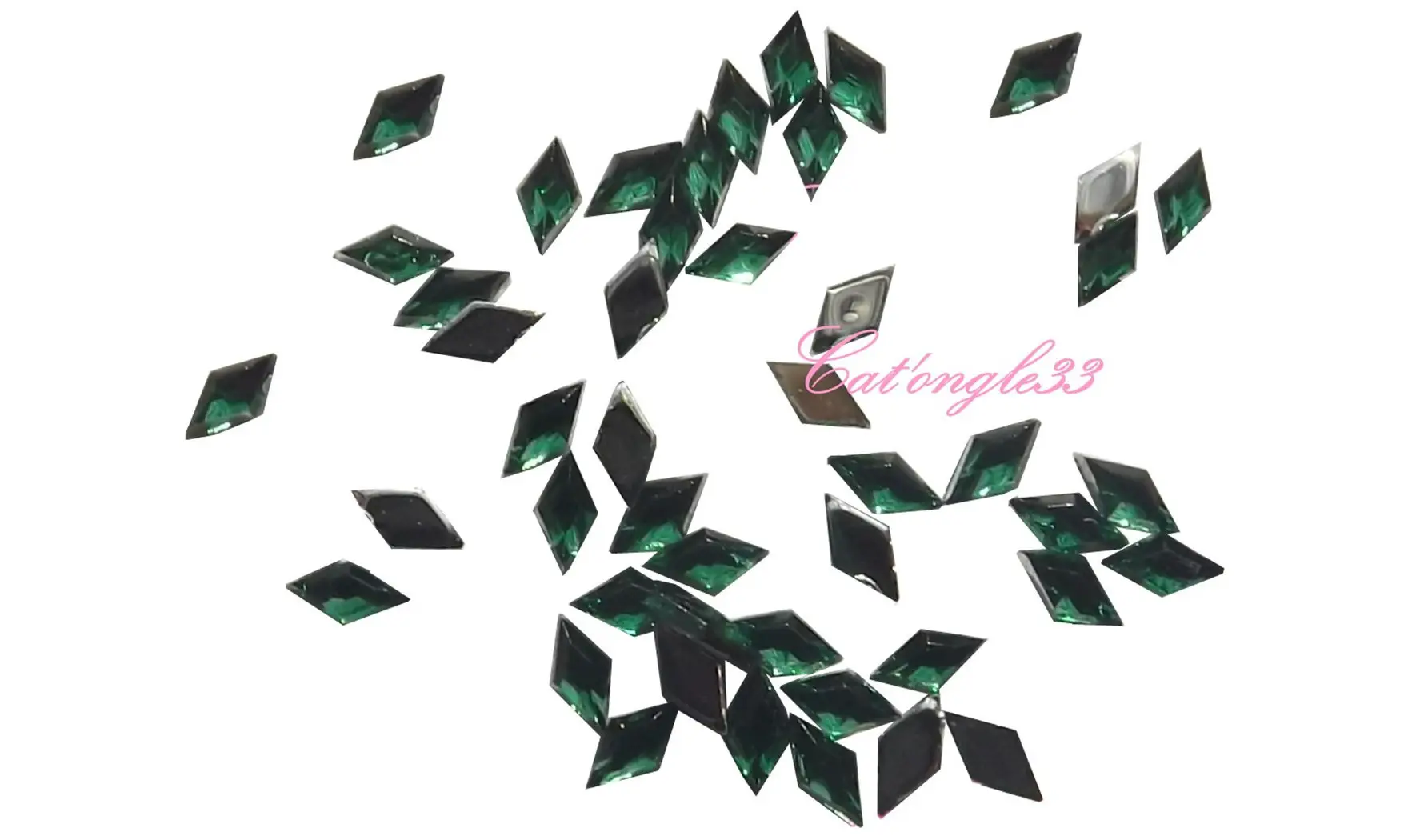 Strass losange vert sapin