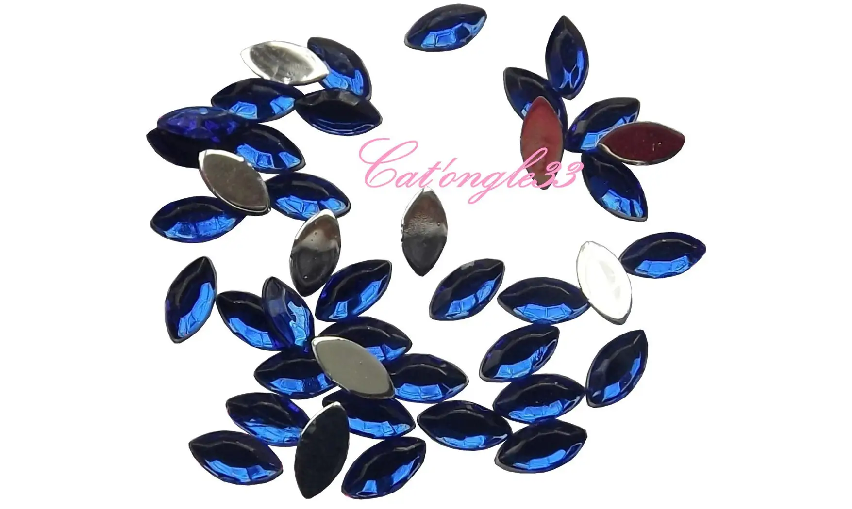 Strass olive bleu roi 4/2 mm