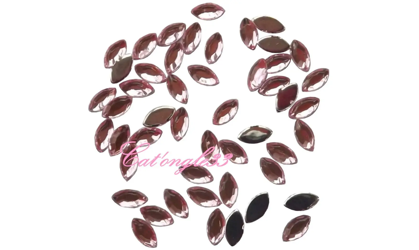 Strass olive rose clair 4/2 mm