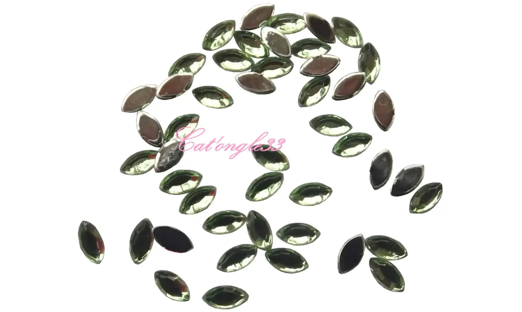 Strass olive vert clair 4/2 mm
