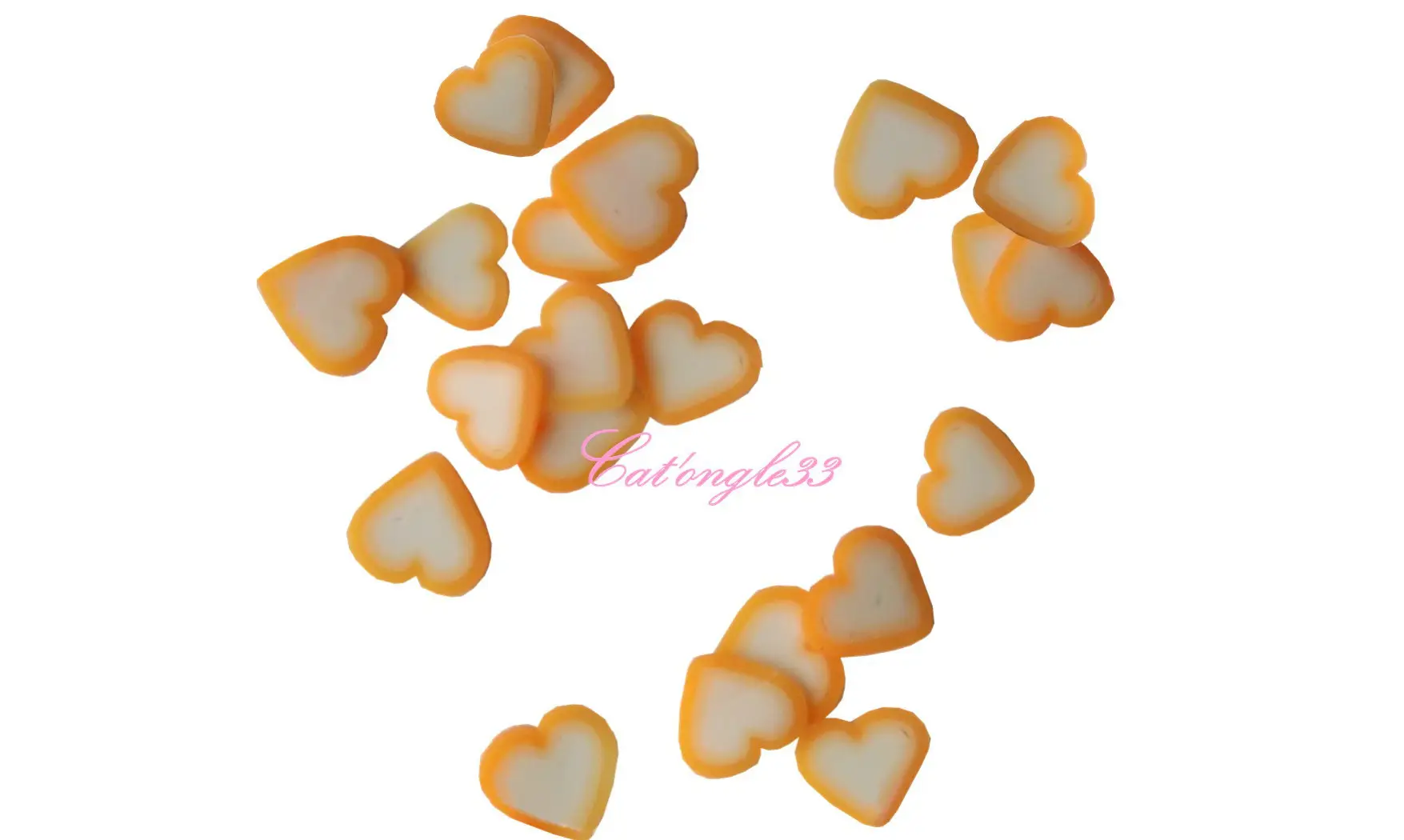 Sachet de fimo coeur orange