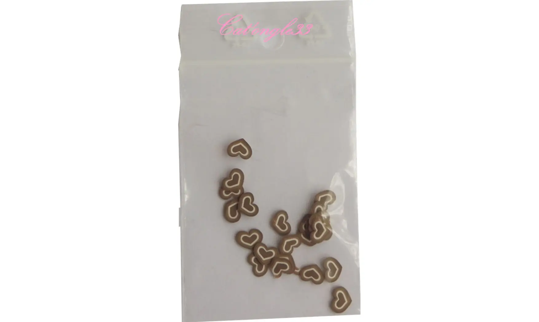 Sachet de fimo coeur marron