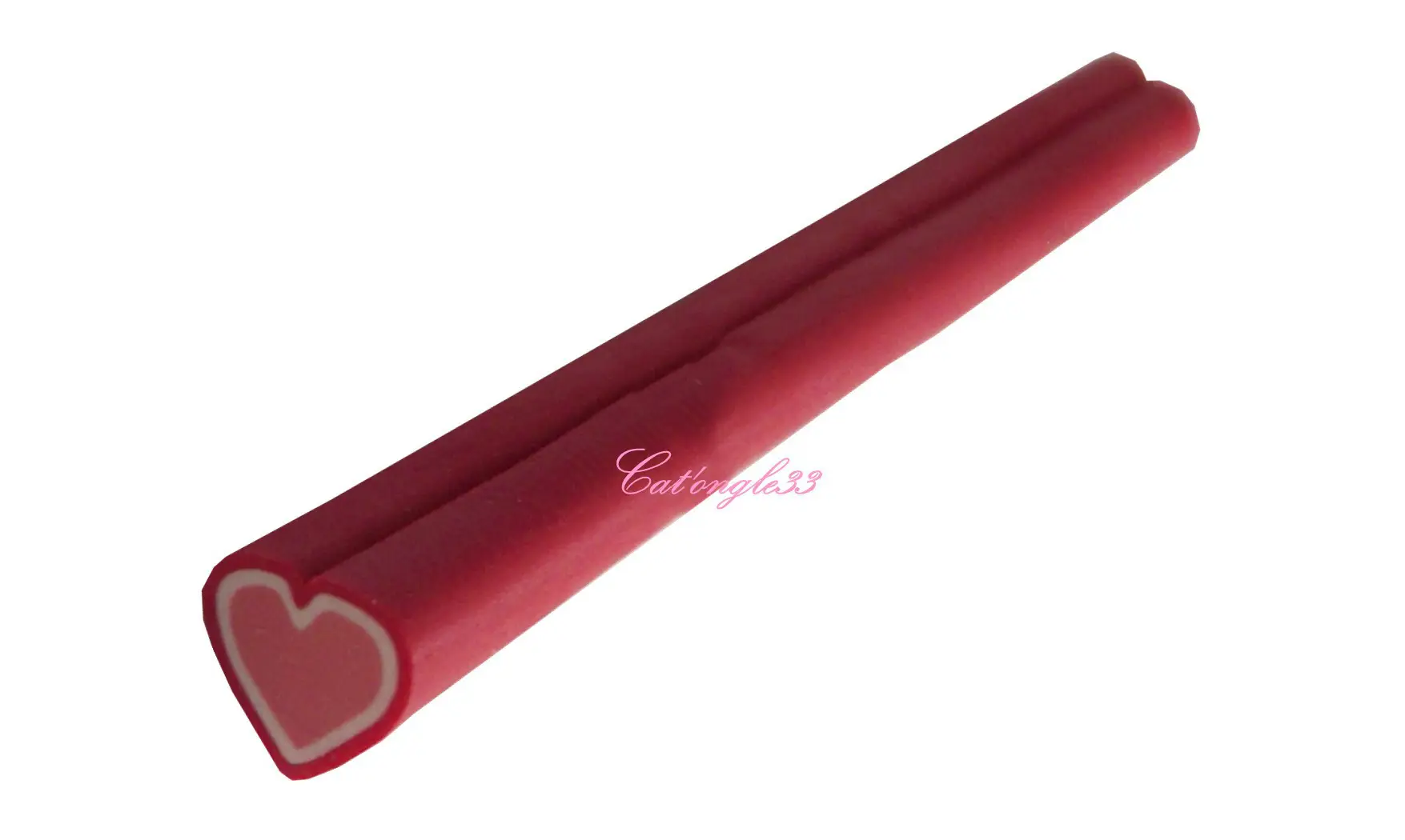 Baton fimo coeur rouge