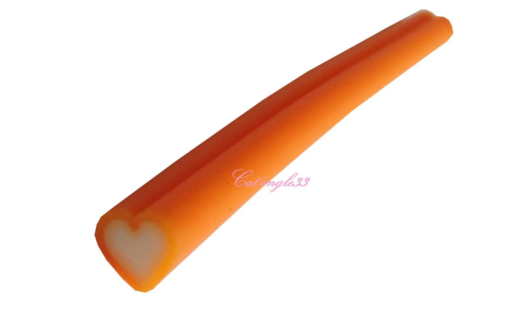 Baton fimo coeur orange