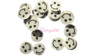 Sachet de fimo smiley blanc