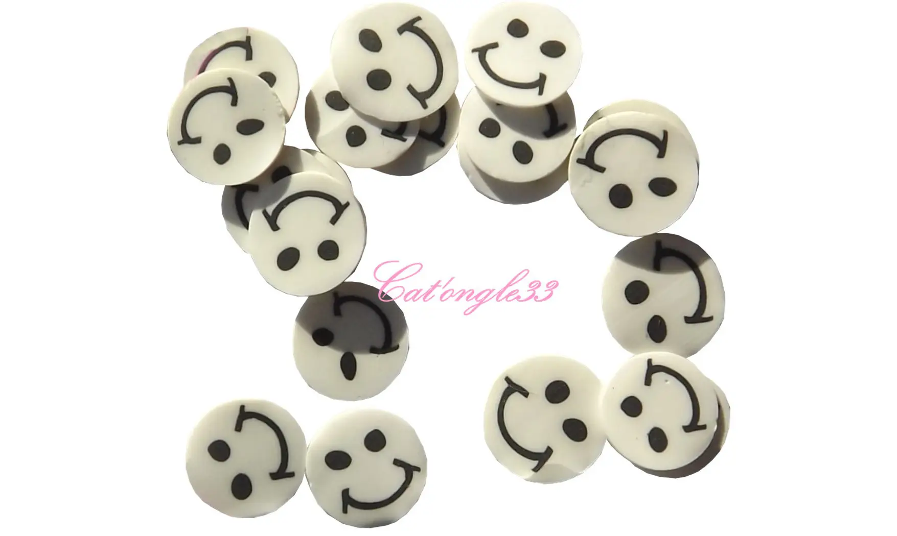 Sachet de fimo smiley blanc