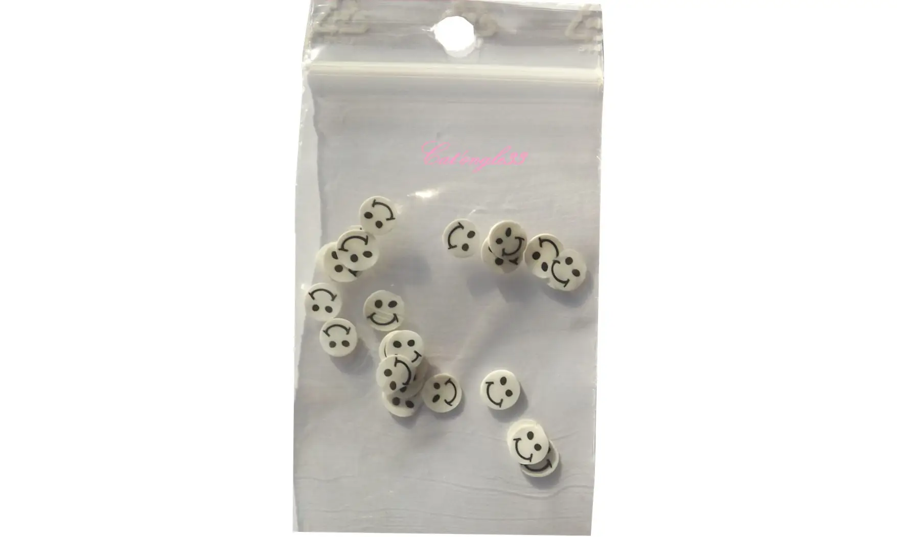 Sachet de fimo smiley blanc